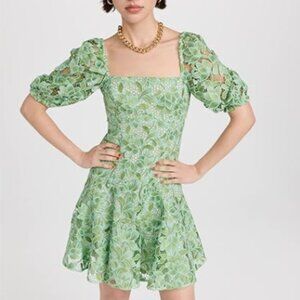 Shoshanna Women's Green Layne Garden Lace Mini Dress Size Small